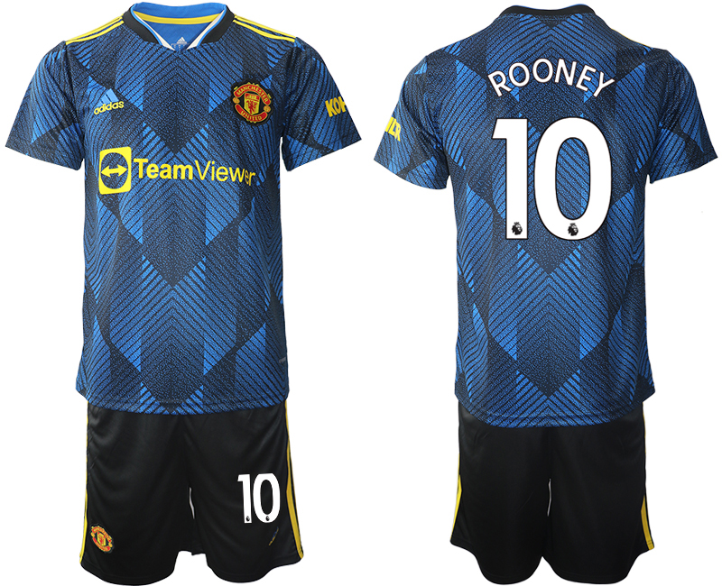 Men 2021-2022 Club Manchester United Second away blue #10 Soccer Jersey